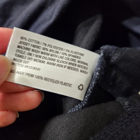 Isabel Maternity Bermuda Shorts Sz 12 Black Denim Crossover‎ Panel 9" Inseam Nwt - Picture 9 of 11